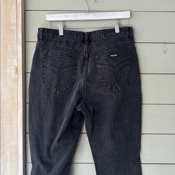 ROLLA'S Black Distressed Straight Leg Jeans - Picture 7 of 8